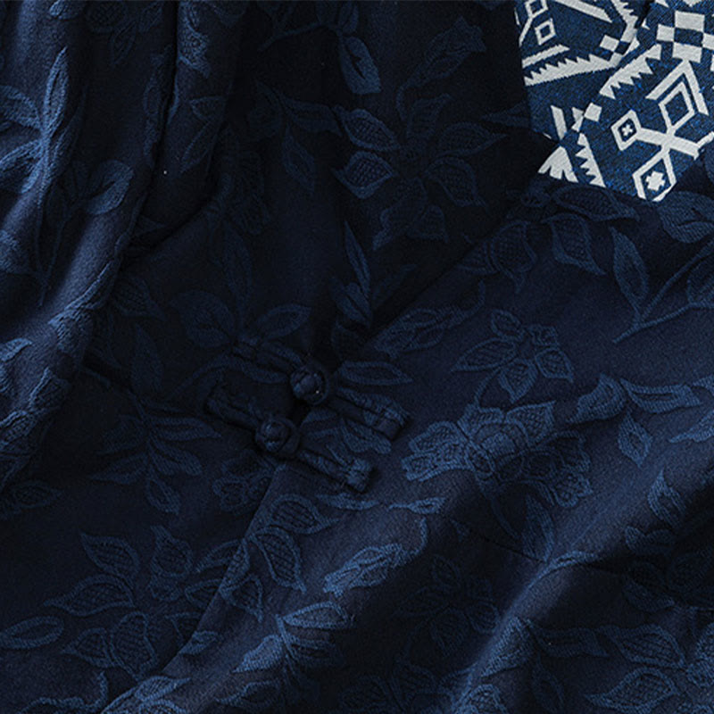 Buddha Stones Casual Jacquard Frog-Button Women's Cotton Linen Long Sleeve Shirt - image 8