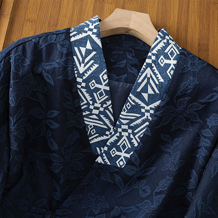 Buddha Stones Casual Jacquard Frog-Button Women's Cotton Linen Long Sleeve Shirt - image 2