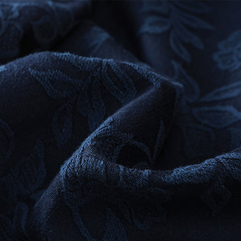 Buddha Stones Casual Jacquard Frog-Button Women's Cotton Linen Long Sleeve Shirt - image 12