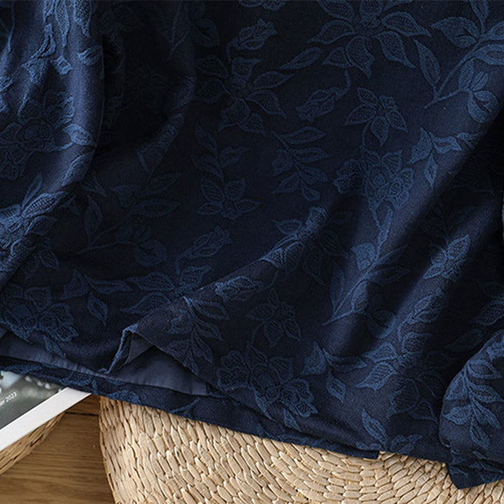 Buddha Stones Casual Jacquard Frog-Button Women's Cotton Linen Long Sleeve Shirt - image 7