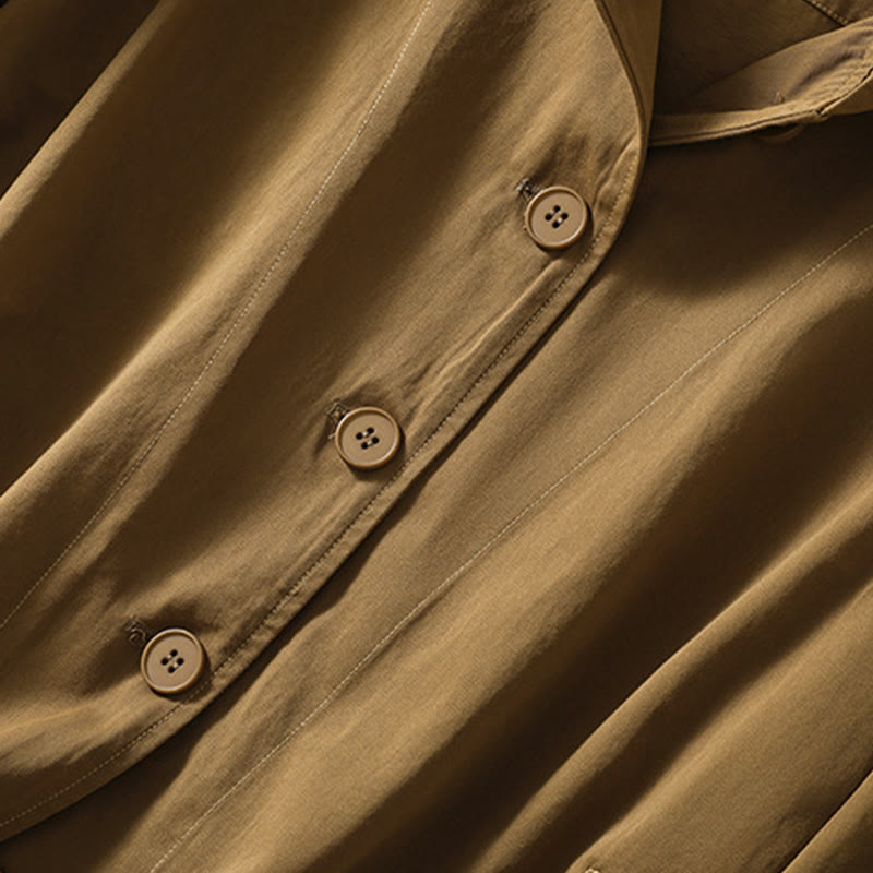 Buddha Stones Pure Color Hooded Women's Long Sleeve Cotton Jacket With Pockets - image 4