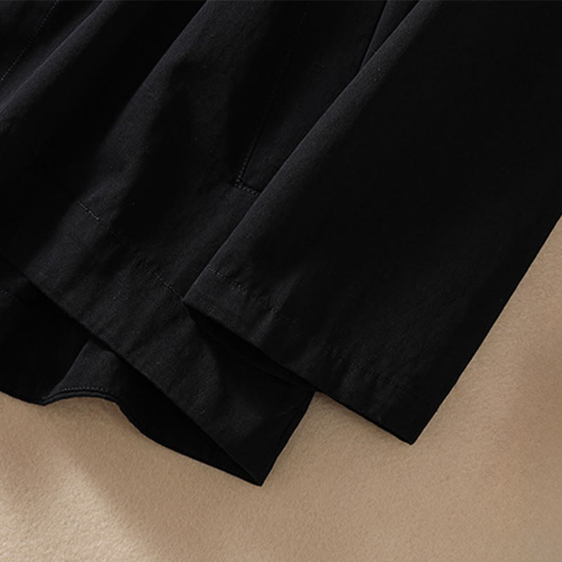 Buddha Stones Pure Color Hooded Women's Long Sleeve Cotton Jacket With Pockets - image 13