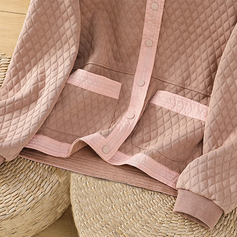 Buddha Stones Retro Plain Women's Cotton Long Sleeve Jacket With Pockets - image 14