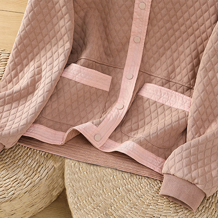 Buddha Stones Retro Plain Women's Cotton Long Sleeve Jacket With Pockets - image 14