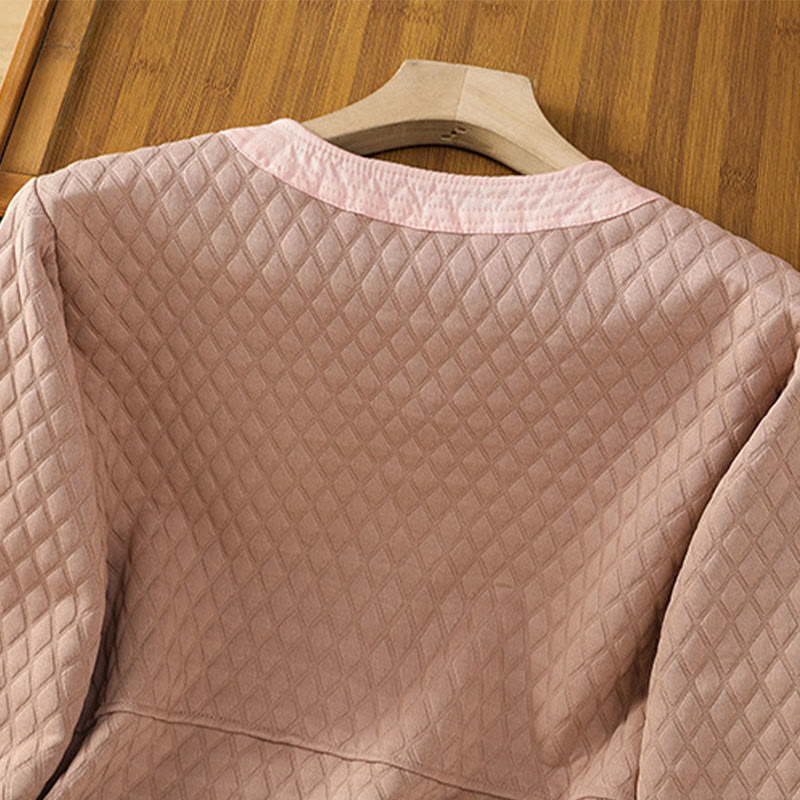 Buddha Stones Retro Plain Women's Cotton Long Sleeve Jacket With Pockets - image 10