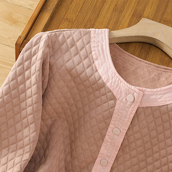 Buddha Stones Retro Plain Women's Cotton Long Sleeve Jacket With Pockets - image 13