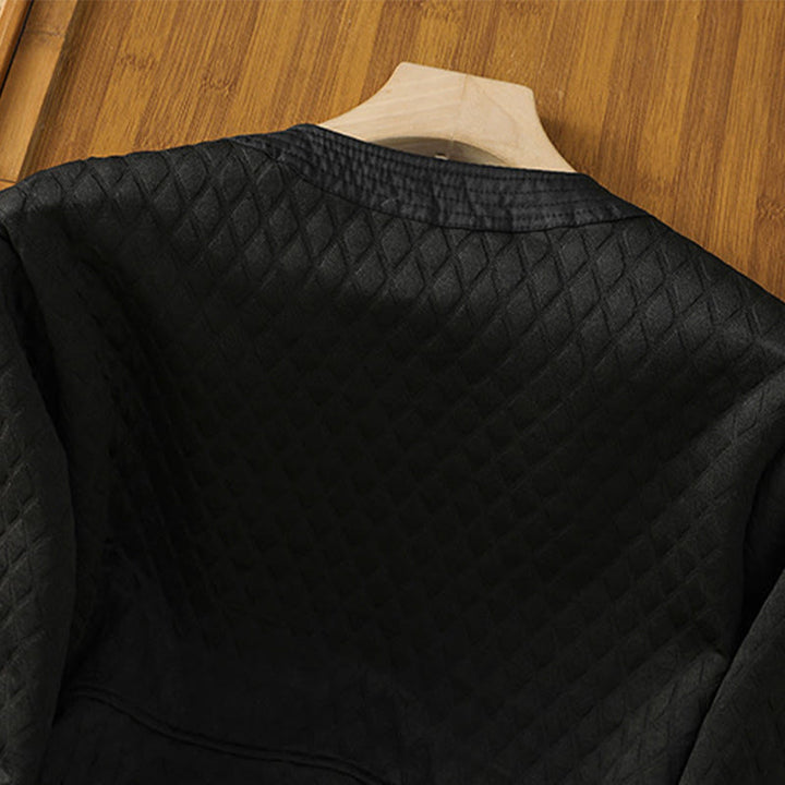 Buddha Stones Retro Plain Women's Cotton Long Sleeve Jacket With Pockets - image 21