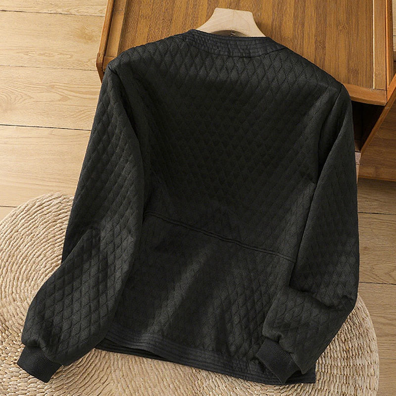 Buddha Stones Retro Plain Women's Cotton Long Sleeve Jacket With Pockets - image 16