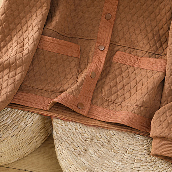 Buddha Stones Retro Plain Women's Cotton Long Sleeve Jacket With Pockets - image 25