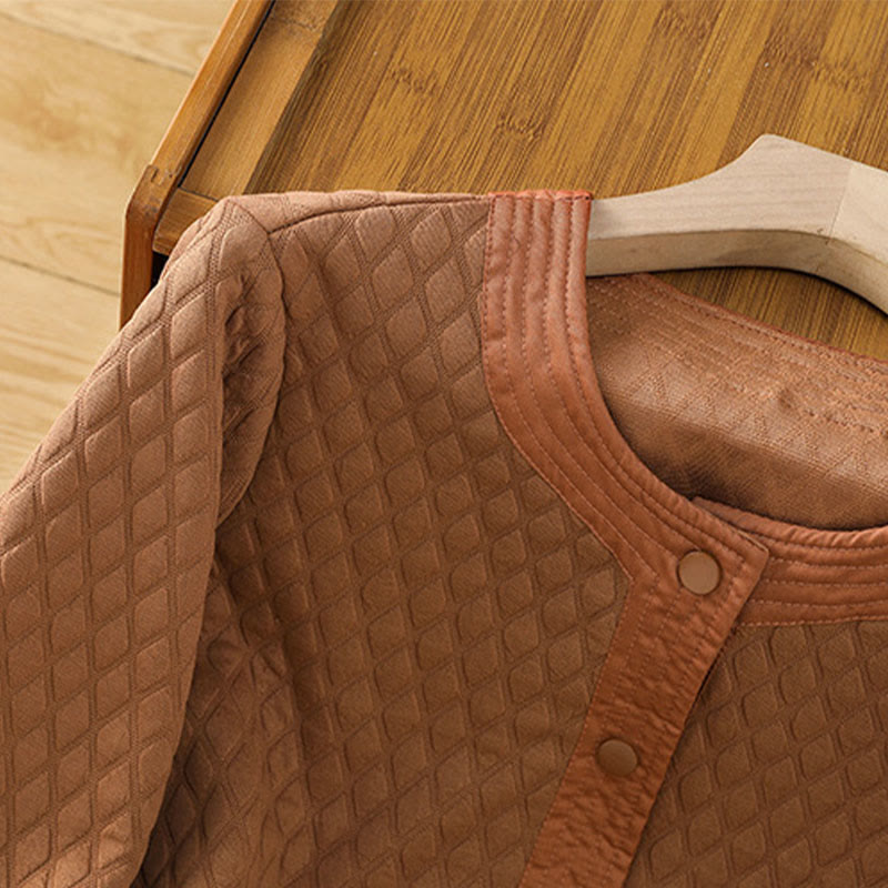 Buddha Stones Retro Plain Women's Cotton Long Sleeve Jacket With Pockets - image 24