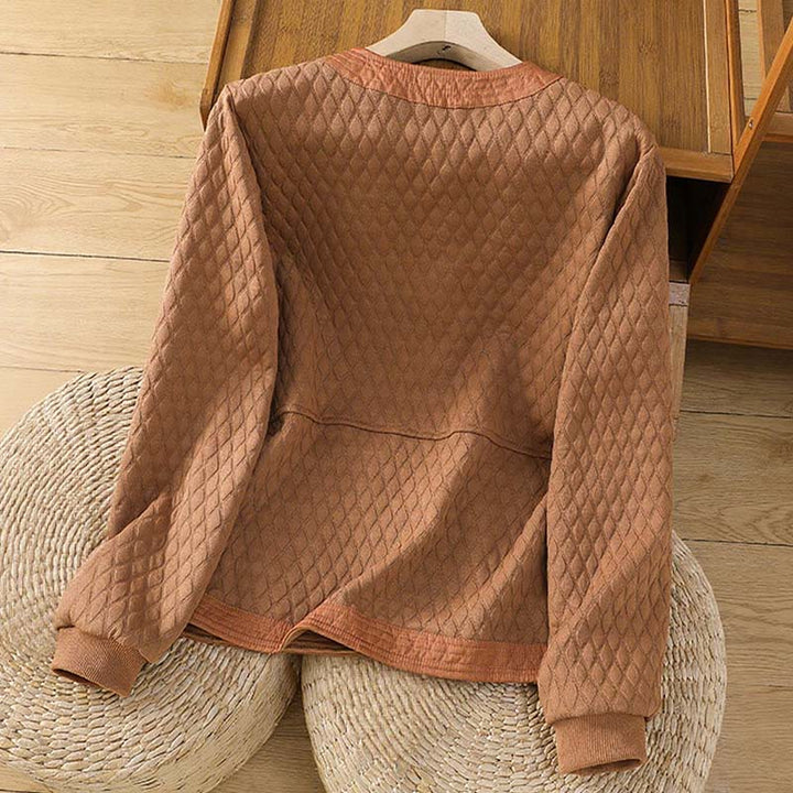 Buddha Stones Retro Plain Women's Cotton Long Sleeve Jacket With Pockets - image 23