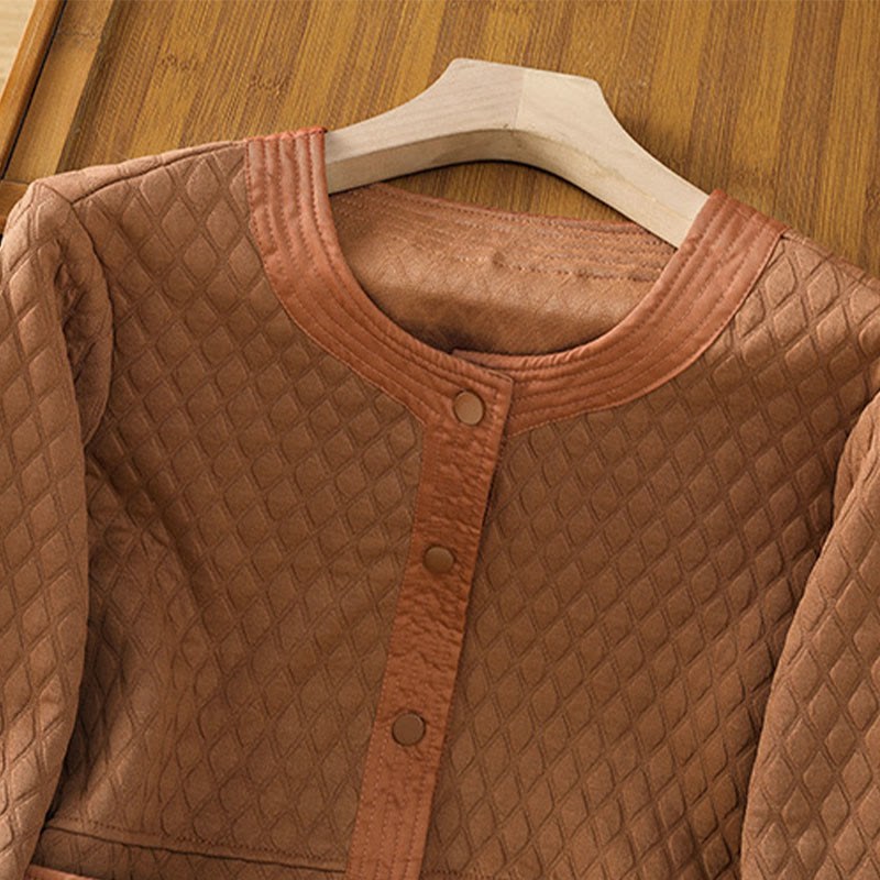 Buddha Stones Retro Plain Women's Cotton Long Sleeve Jacket With Pockets - image 26