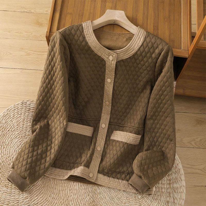 Buddha Stones Retro Plain Women's Cotton Long Sleeve Jacket With Pockets - Peru - US12,UK/AU16,EU44 (3XL) - image 29