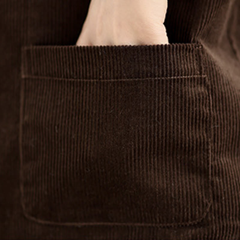 Buddha Stones Corduroy Buttons Women's Sleeveless Cotton Vest Waistcoat With Pockets - image 18