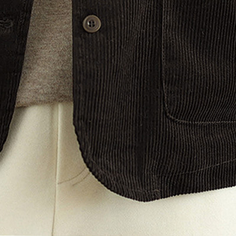 Buddha Stones Corduroy Buttons Women's Sleeveless Cotton Vest Waistcoat With Pockets - image 14