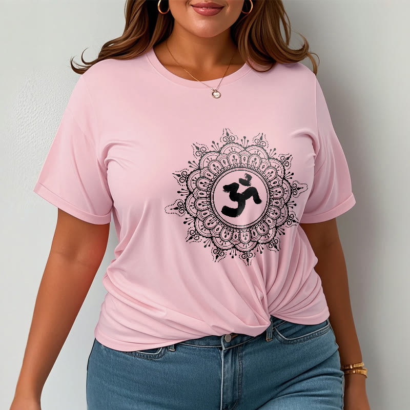 Buddha Stones Symmetry Mandala Om Symbol Pattern Tee Cotton T-shirt - image 14