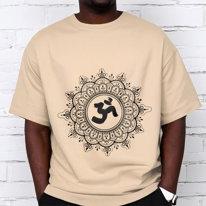 Buddha Stones Symmetry Mandala Om Symbol Pattern Tee Cotton T-shirt - image 12