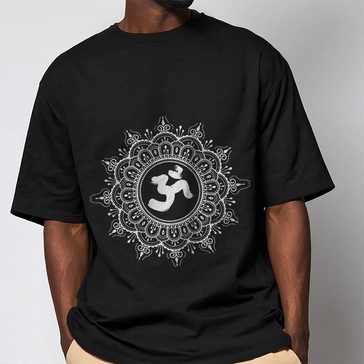 Buddha Stones Symmetry Mandala Om Symbol Pattern Tee Cotton T-shirt - image 5