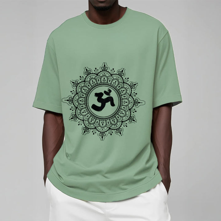 Buddha Stones Symmetry Mandala Om Symbol Pattern Tee Cotton T-shirt - image 16