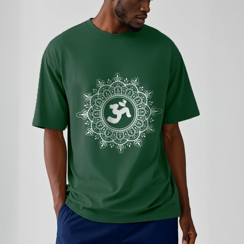 Buddha Stones Symmetry Mandala Om Symbol Pattern Tee Cotton T-shirt - image 2