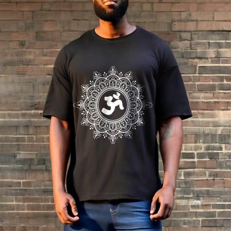 Buddha Stones Symmetry Mandala Om Symbol Pattern Tee Cotton T-shirt - image 6