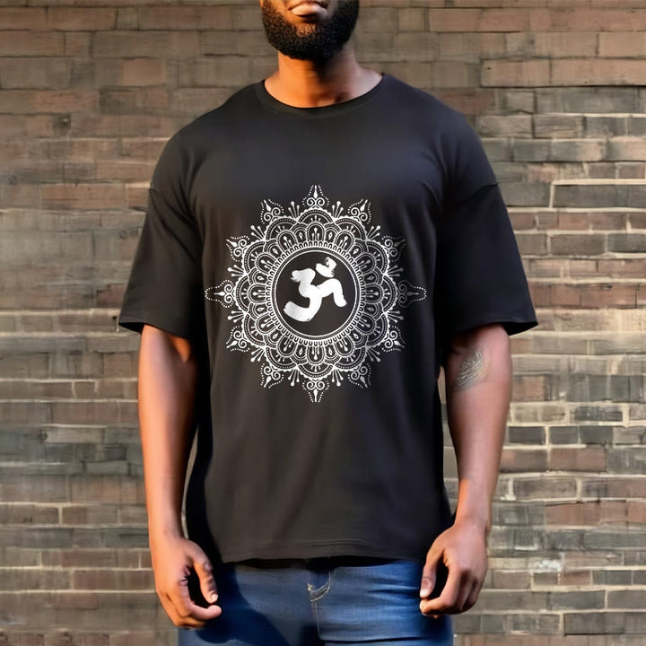 Buddha Stones Symmetry Mandala Om Symbol Pattern Tee Cotton T-shirt - image 6