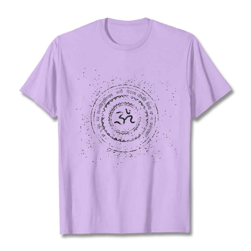 Buddha Stones Mandala Om Symbol Mantra Pattern Tee Cotton T-shirt - Plum - 2XL - image 17
