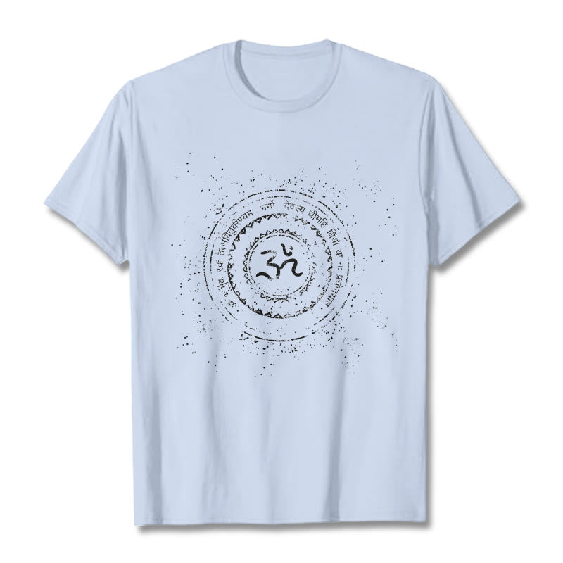 Buddha Stones Mandala Om Symbol Mantra Pattern Tee Cotton T-shirt - LightCyan - 2XL - image 19