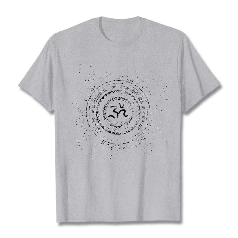 Buddha Stones Mandala Om Symbol Mantra Pattern Tee Cotton T-shirt - LightGrey - 2XL - image 20