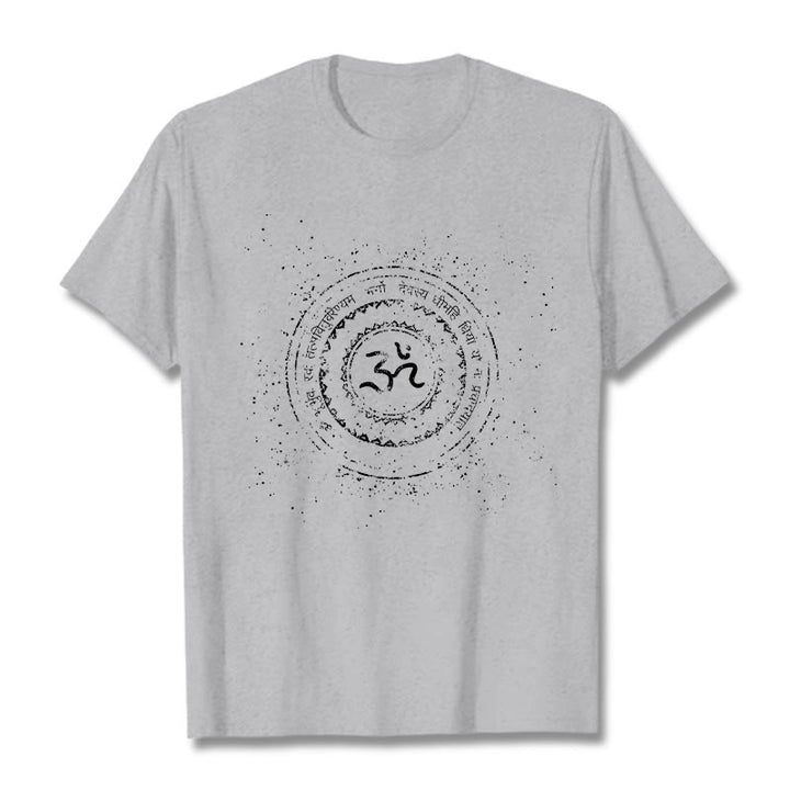 Buddha Stones Mandala Om Symbol Mantra Pattern Tee Cotton T-shirt - LightGrey - 2XL - image 20