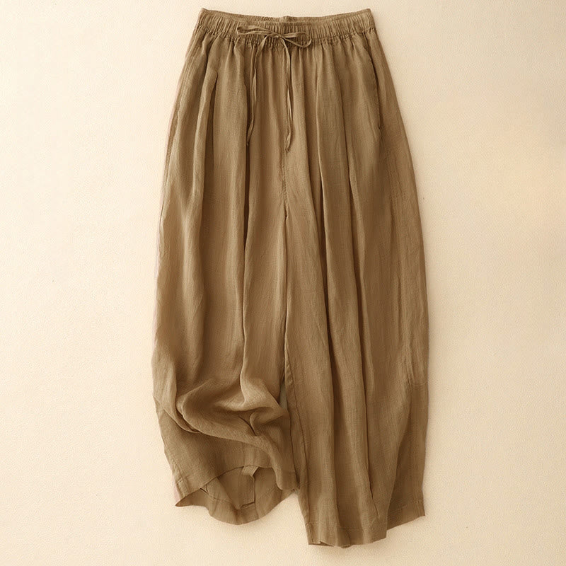 Buddha Stones Casual Loose Double Layer 7-8 Length Cropped Pants Women's Pants With Pockets - Peru - US8-10,UK/AU12-14,EU40-42 (2XL) - image 0