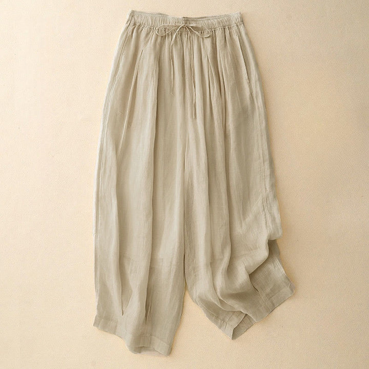 Buddha Stones Casual Loose Double Layer 7-8 Length Cropped Pants Women's Pants With Pockets - Beige - US8-10,UK/AU12-14,EU40-42 (2XL) - image 21