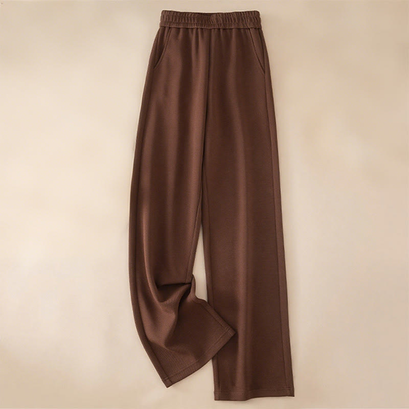 Buddha Stones Women's Plain High Waist Design Wide Leg Cotton Pants With Pockets - Sienna - US12,UK/AU16,EU44 (3XL) - image 0
