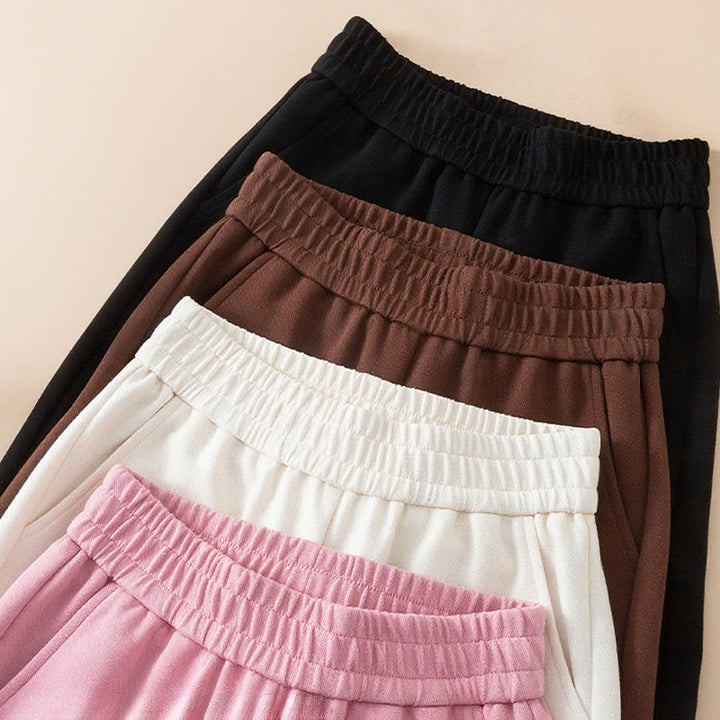 Buddha Stones Women's Plain High Waist Design Wide Leg Cotton Pants With Pockets - image 19