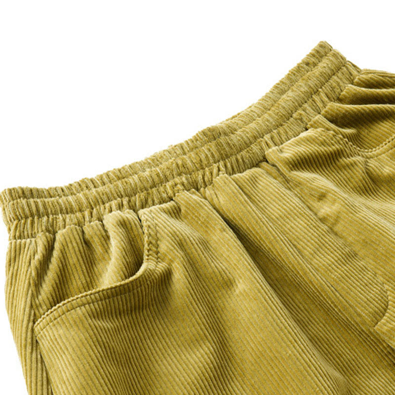 Buddha Stones Women's Fall Plain Ankle-Length Simple Design Corduroy Cotton Pants With Pockets - image 15