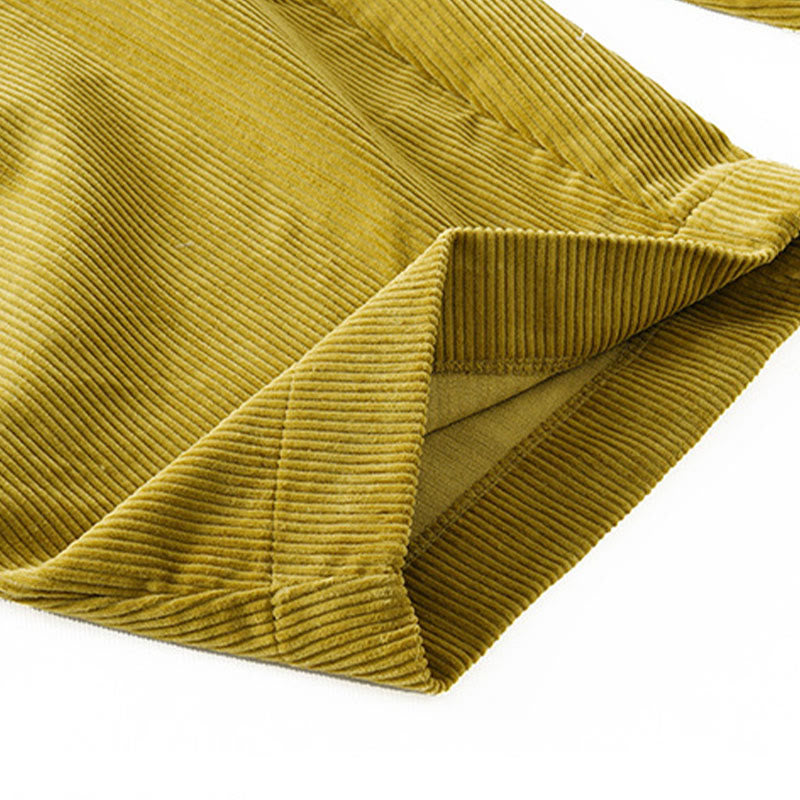 Buddha Stones Women's Fall Plain Ankle-Length Simple Design Corduroy Cotton Pants With Pockets - image 17