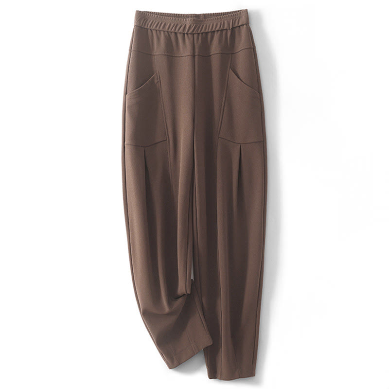 Buddha Stones Women's Casual Vintage Patchwork High Waist Design Thermal Pants With Pockets - Sienna - US8-10,UK/AU12-14,EU40-42 (2XL) - image 0