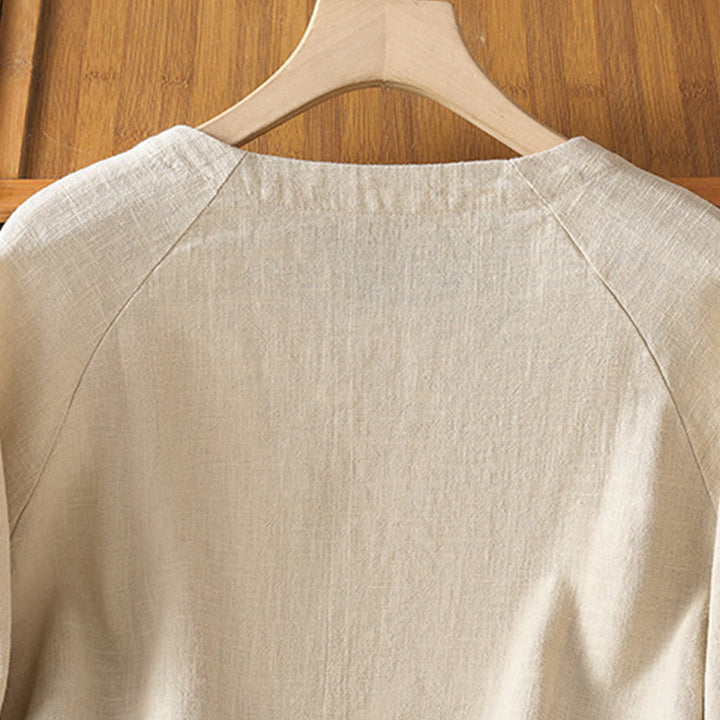 Buddha Stones Casual Plain Long Sleeve Cotton Polyester Women's Shirt - image 3