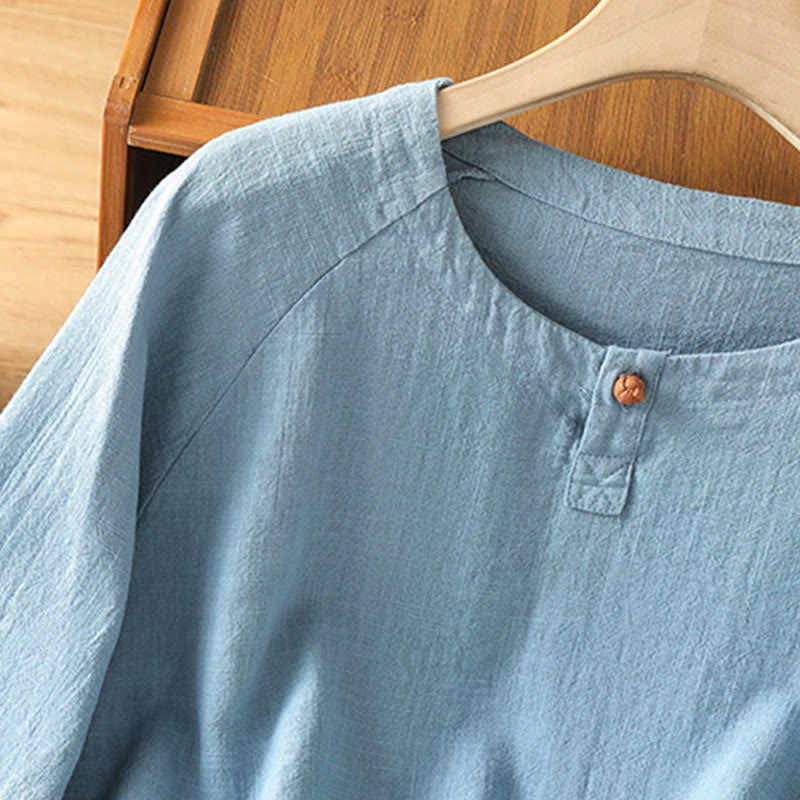 Buddha Stones Casual Plain Long Sleeve Cotton Polyester Women's Shirt - image 11