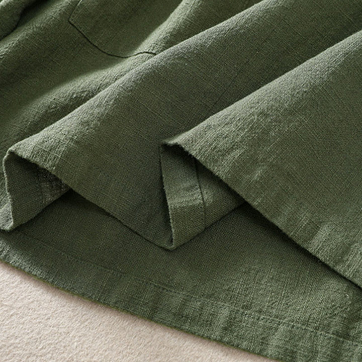 Buddha Stones Casual Buttons Crew Neck Cotton Women's Long Sleeve Shirt With Pockets - image 6