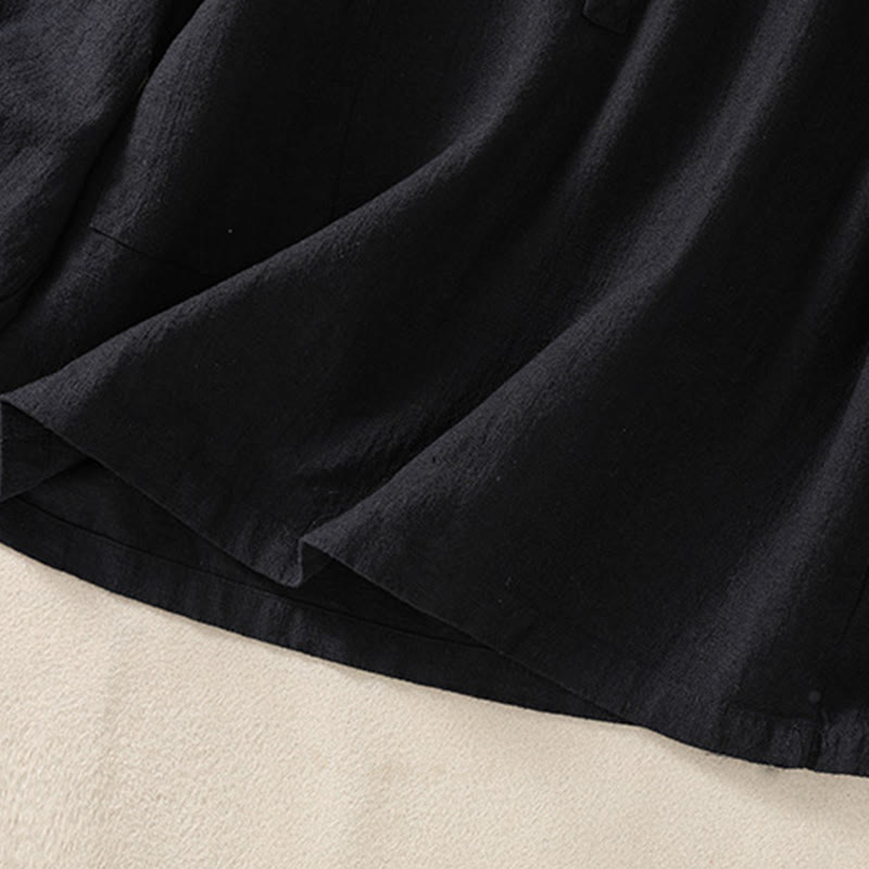 Buddha Stones Casual Buttons Crew Neck Cotton Women's Long Sleeve Shirt With Pockets - image 13