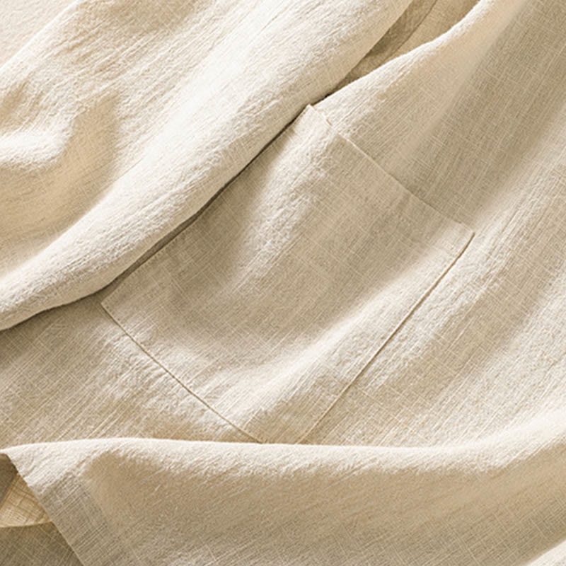 Buddha Stones Casual Buttons Crew Neck Cotton Women's Long Sleeve Shirt With Pockets - image 20