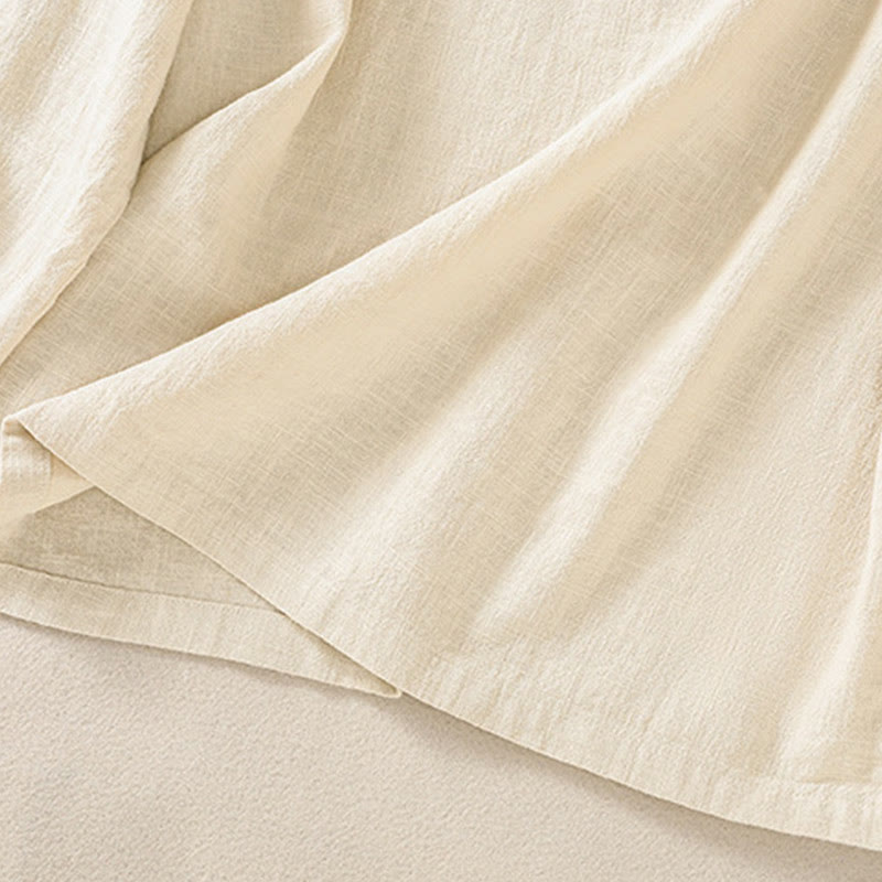 Buddha Stones Casual Buttons Crew Neck Cotton Women's Long Sleeve Shirt With Pockets - image 18