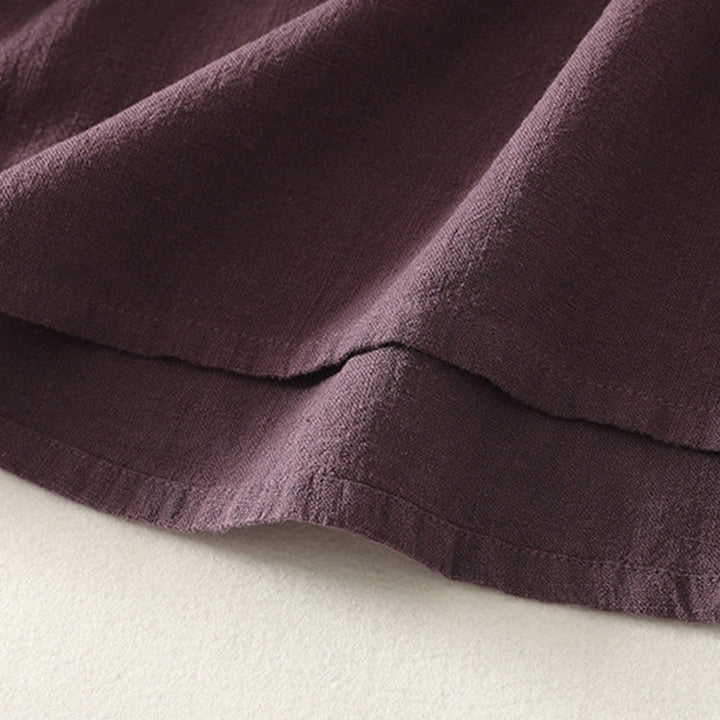 Buddha Stones Casual Plain Frog-buttons Cotton Women's Long Sleeve Shirt - image 5