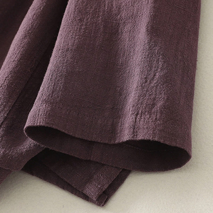 Buddha Stones Casual Plain Frog-buttons Cotton Women's Long Sleeve Shirt - image 3