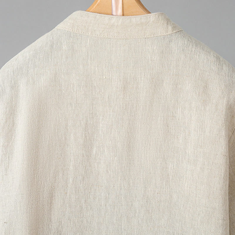 Buddha Stones Embroidery Flower Long Sleeve Frog-buttons Cotton Women's Shirt - image 2