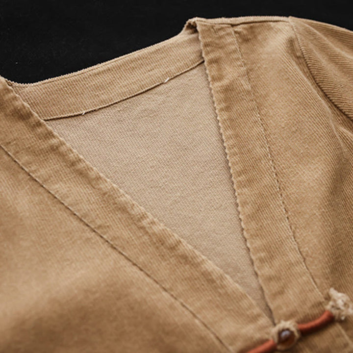 Buddha Stones Women's Cotton Long Sleeve Corduroy Jacket With Pockets - image 6