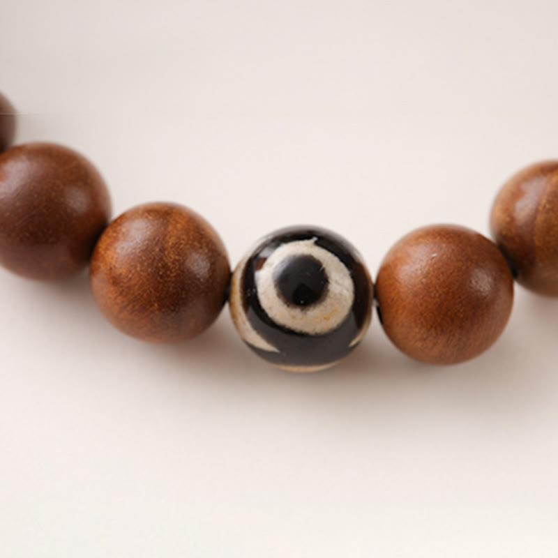 Buddha Stones Lightning Struck Wood Red Phantom Yin Yang Protection Bracelet - image 13