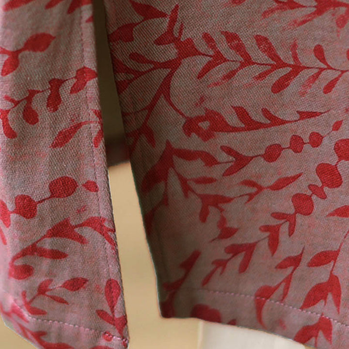 Buddha Stones Frog-button Vine Leaves Women's Coat With Pockets - image 13