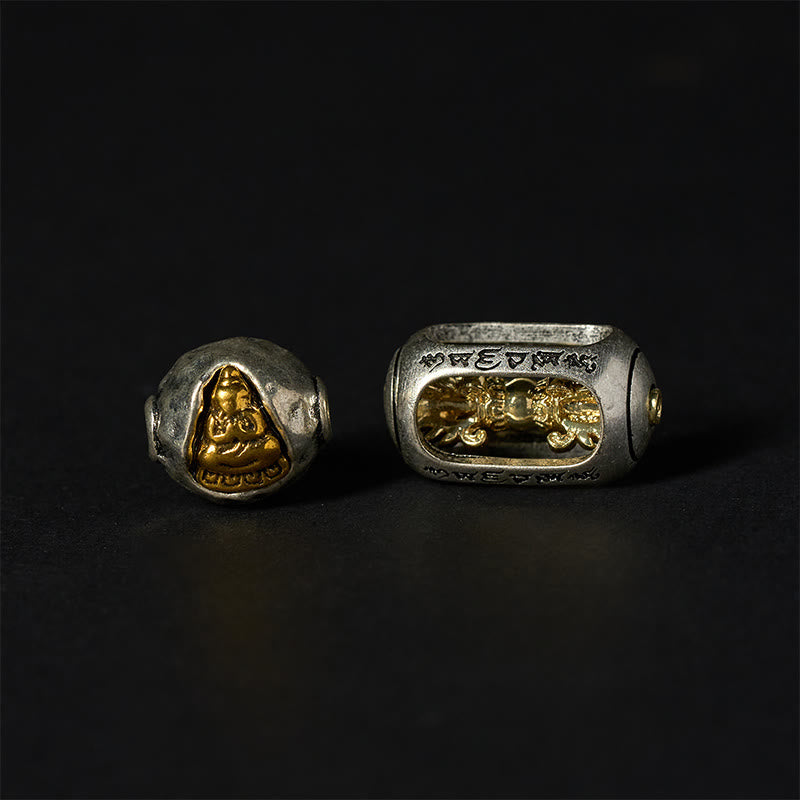 Buddha Stones Natural Grey Jasper Kambamba Jasper Om Mani Padme Hum Formless Buddha Healing Bracelet - image 6